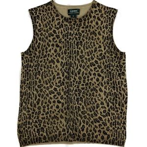 Lauren Ralph Lauren Silk Leopard Tank Top Medium